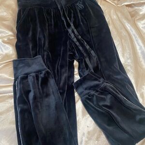 Victoria's Secret Black Velvet Joggers
